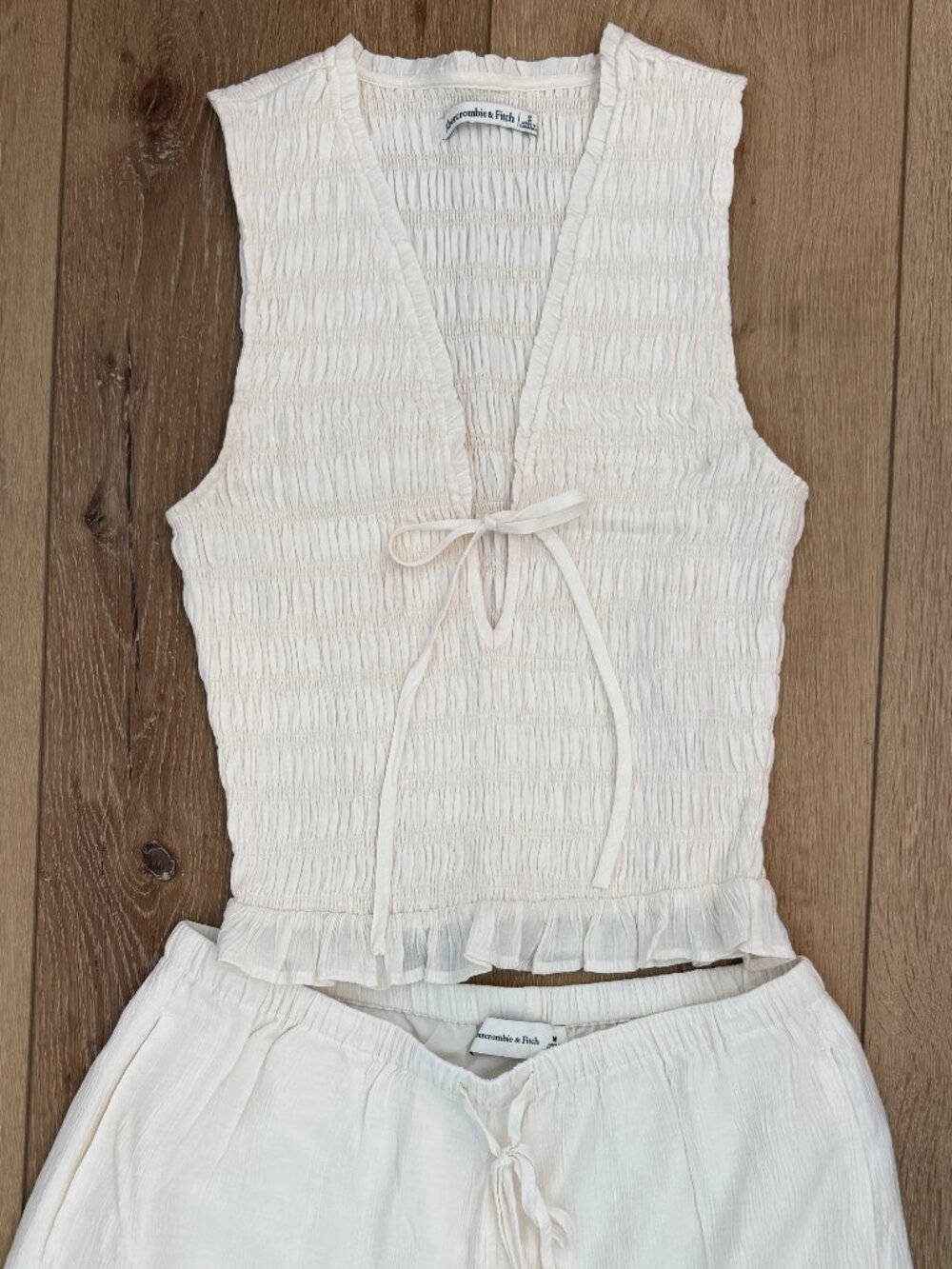 Abercrombie & Fitch Tie-Front Smocked 2-Piece Set – S/M